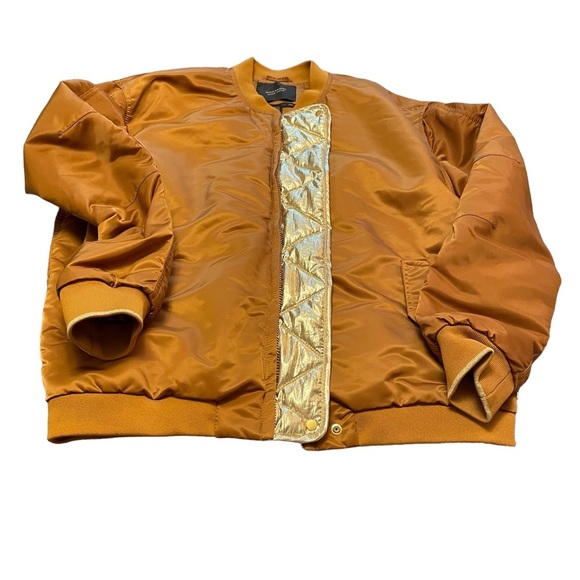 Gold and Brown Women's Bomber Jacket - Picture 10 of 13